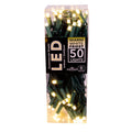 50-Light 5mm Warm White Frosted LED Green Wire Light Set