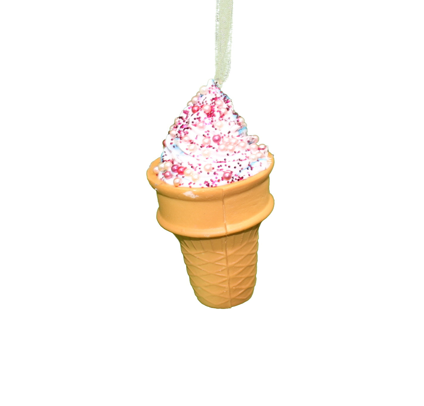 Foam Ice Cream Cone Ornament - Blueberry Swirl with Candies