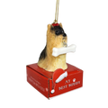 Yorkie with Bone Ornament