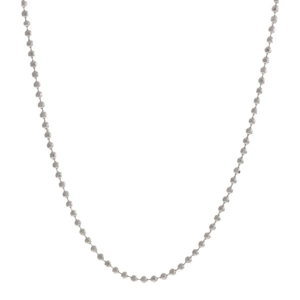 Italian Sterling Silver Diamond Cut Bead Chain Necklace