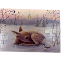 Resting Fawn Winter  Miniature Advent Calendar Card