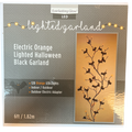 Orange Lighted Halloween Black Garland