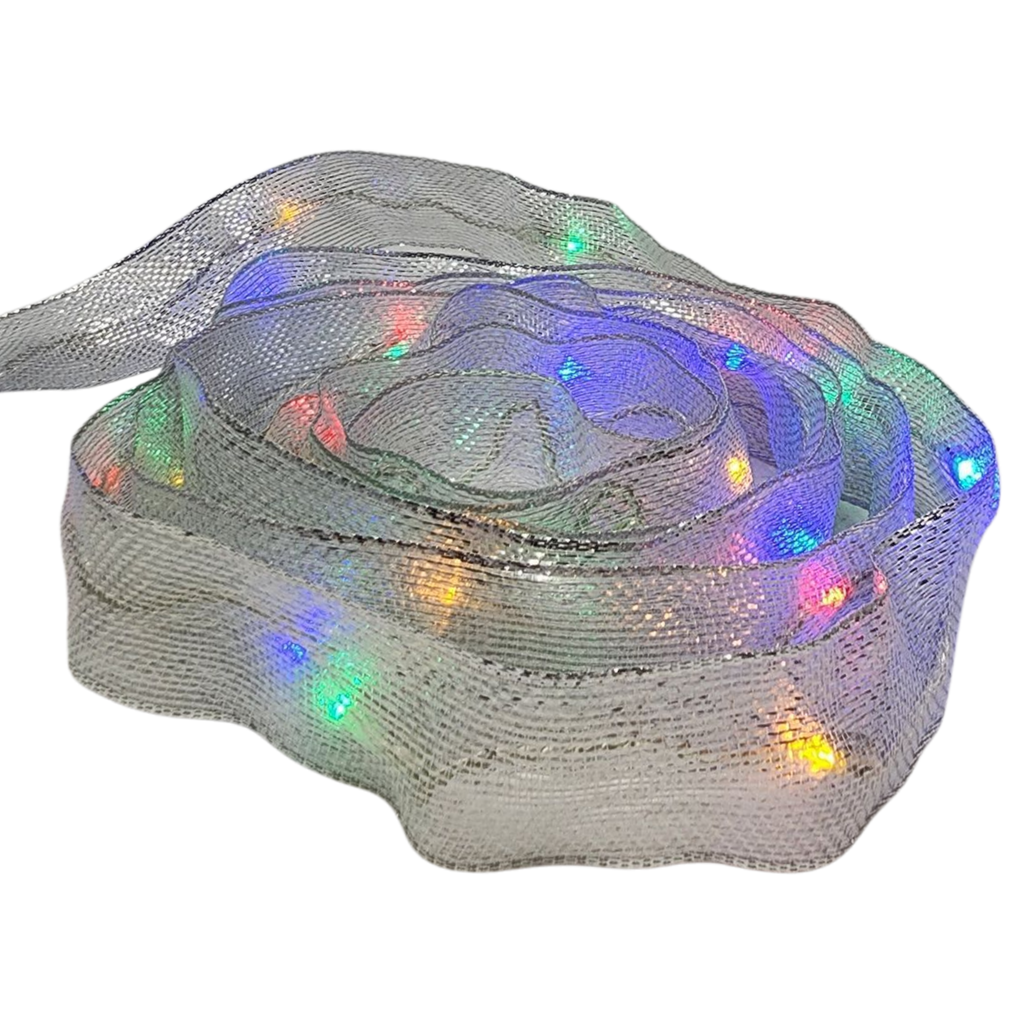Multi-Color Iridescent LIghted 9 Foot Ribbon