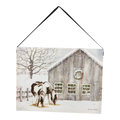 Fiber Optic Lighted Canvas Art - Grazing at the Barn
