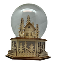 B/O Lighted Laser Cut Village with Deer