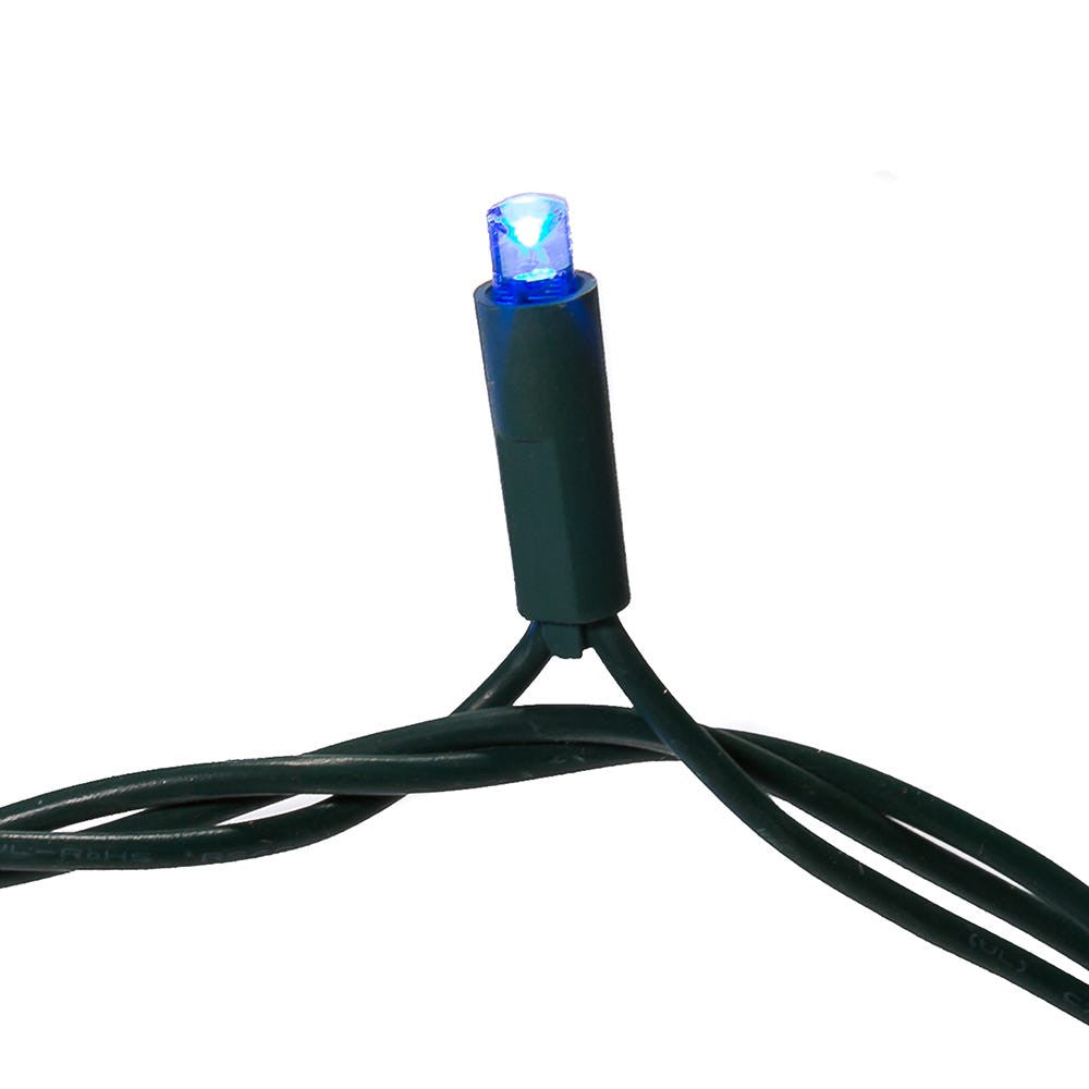 50-Light 5mm Blue LED Green Wire Light Set