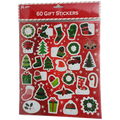60 Count Peel and Stick Gift Tags -  Wreath / Holly / Stocking