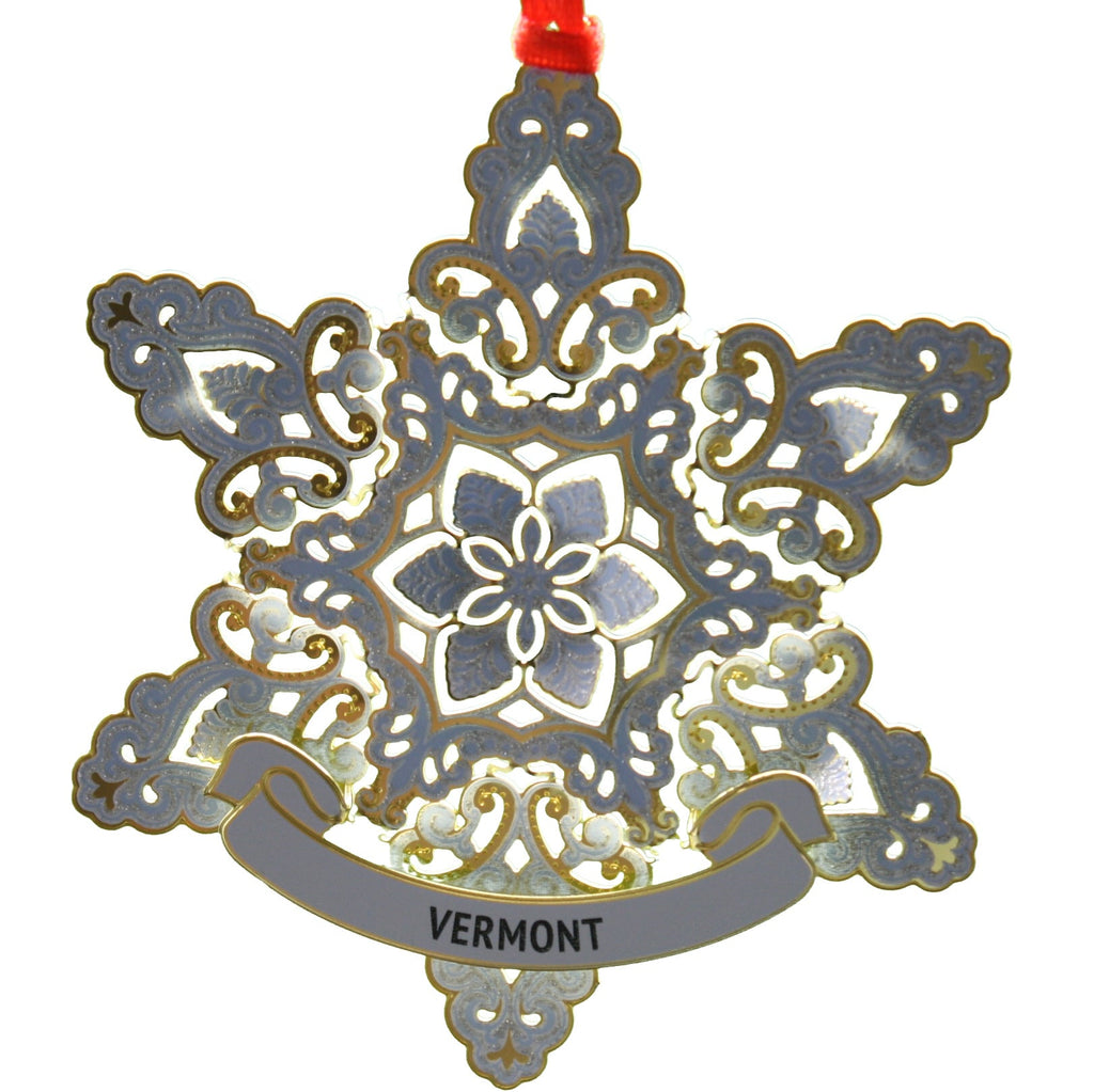 Sparkling Snowflake Collectible Brass Ornament