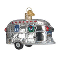 Vintage Camping Trailer Glass Ornament