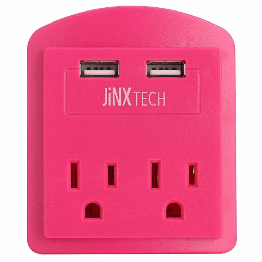 JinxTech 2-Outlet Wall Tap with Dual USB