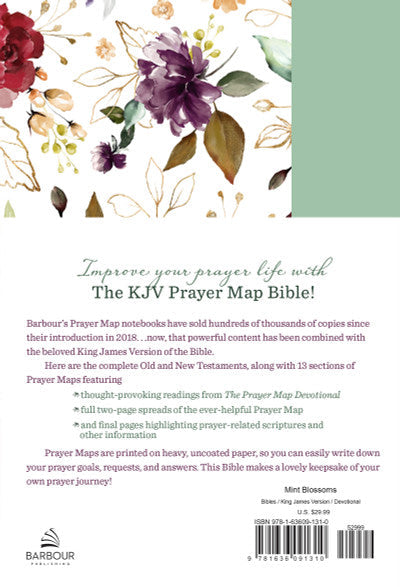 The KJV Prayer Map Bible [Mint Blossoms]