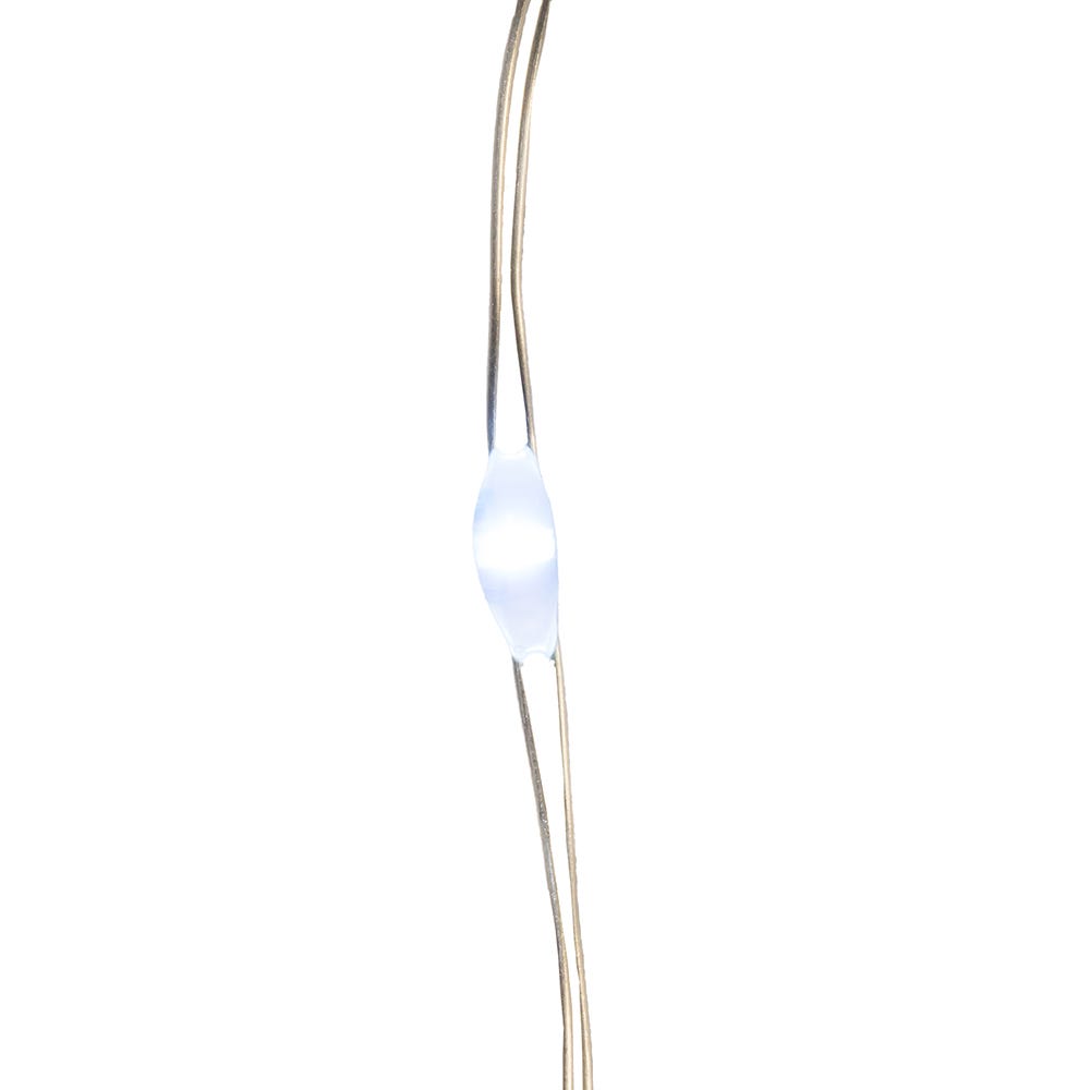 50-Light Cool White Soft Twinkle Fairy LED Silver Wire Light Set