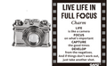 Live Life in Full Focus Charm
