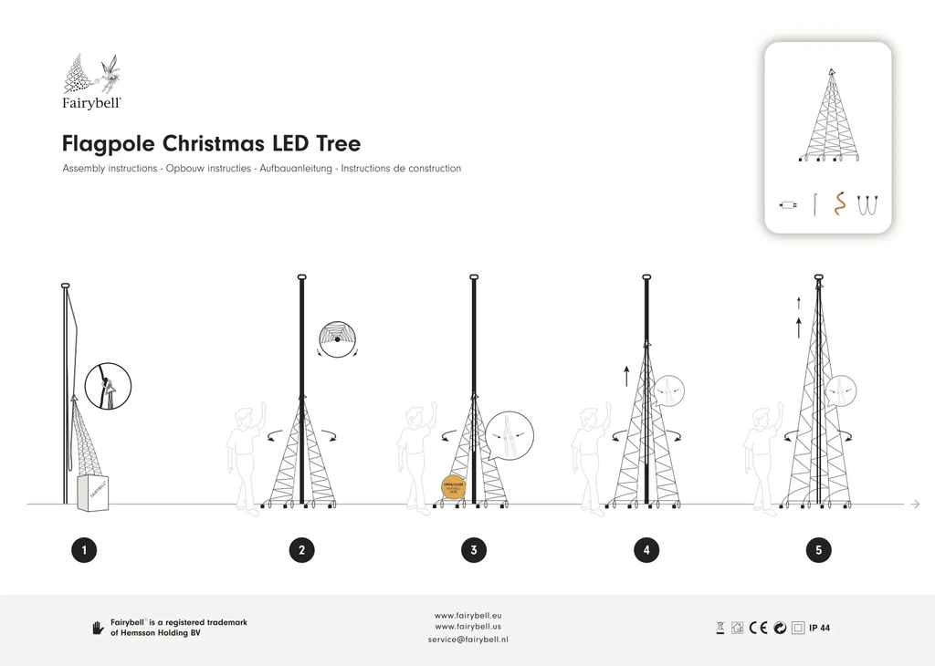 Fairybell 25 Foot Flagpole Tree - 1500 LED Multi Color