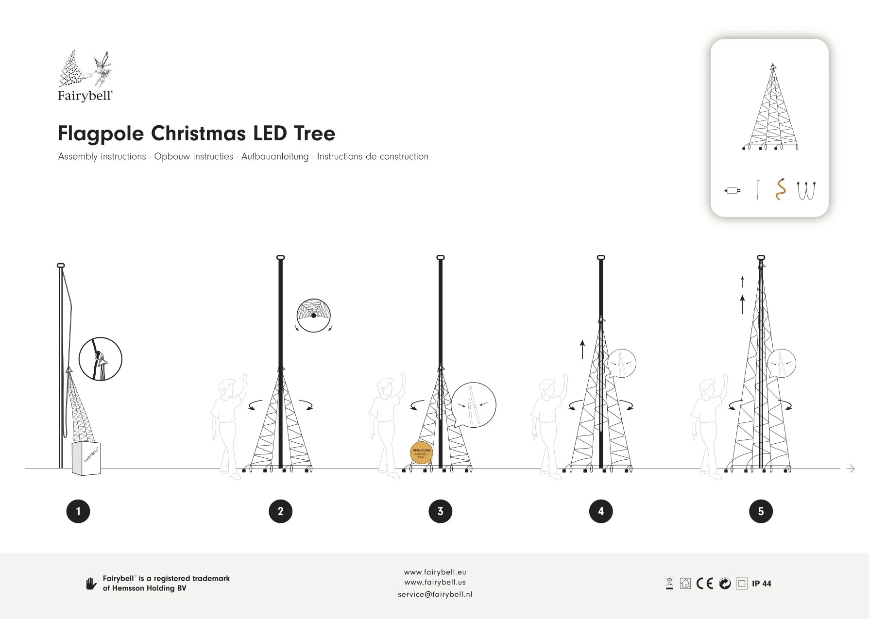 Fairybell 25 Foot Flagpole Tree - 1500 LED Multi Color