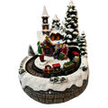 B/O Lighted Musical Village with Moving Train Church (ETL Adaptor Included)