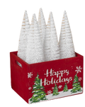 Red Wood Happy Holidays Crate