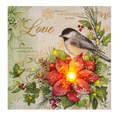 Light Up Winter Bird Canvas Wall Decor - Chickadee