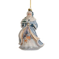 Bellissimo Glass Santa With Deer Scene Ornament