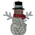 3.75"LED Snowman With Black Hat Ornament