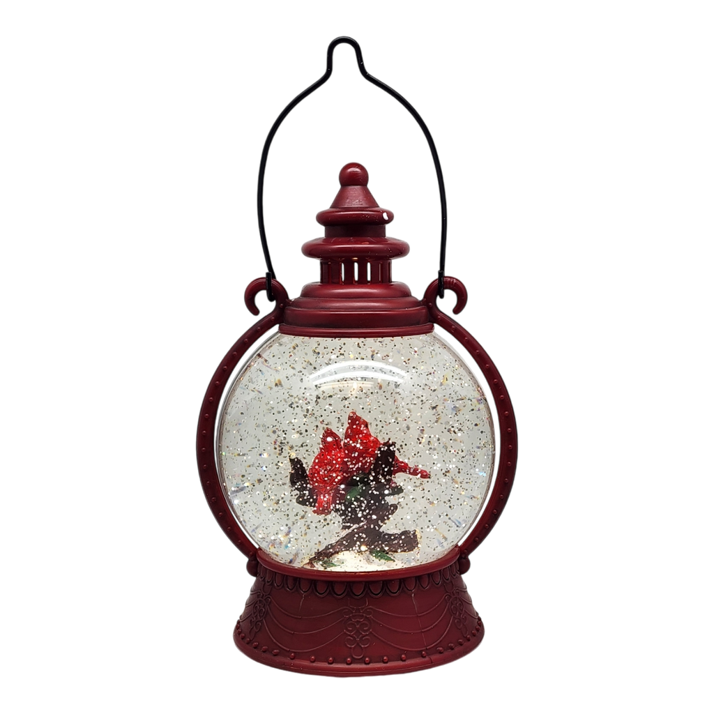 Cardinal Lighted Spinning Water Globe - Nesting