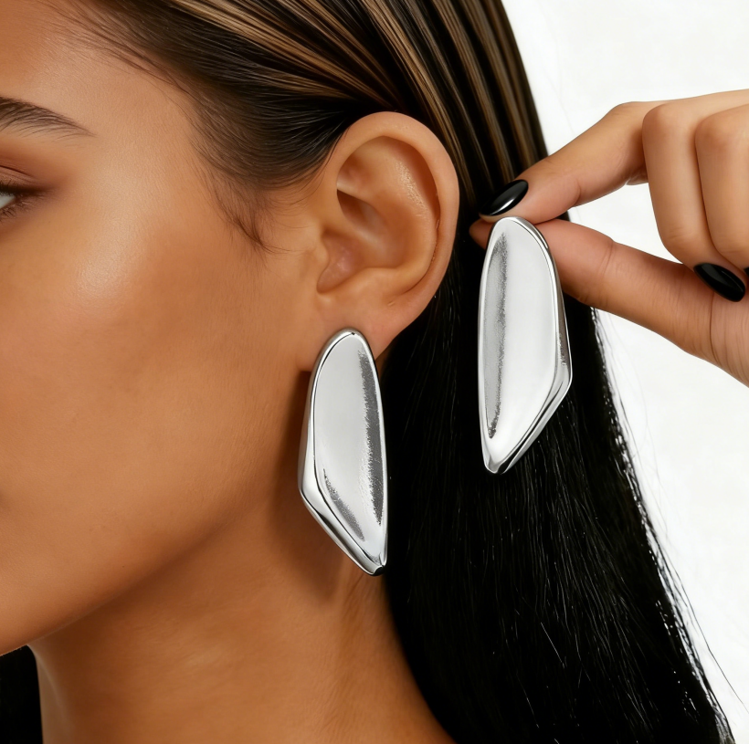 Vintage Textured Wrinkle Geometric Earrings