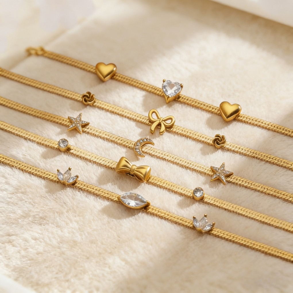 Trendy Snake Chain & Blade Bracelet Set