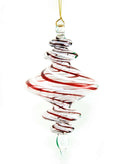 Peppermint Swirl Egyptian Glass Spiral Ornament