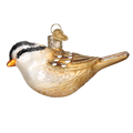 White Crowned Sparrow  Glass Ornament