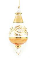 Crystal Gold Etched TearDrop - Yellow