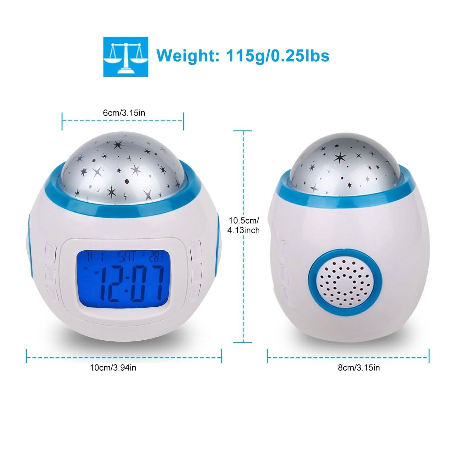Kids Music Star Sky LED Projection Lamp Digital Alarm Clock