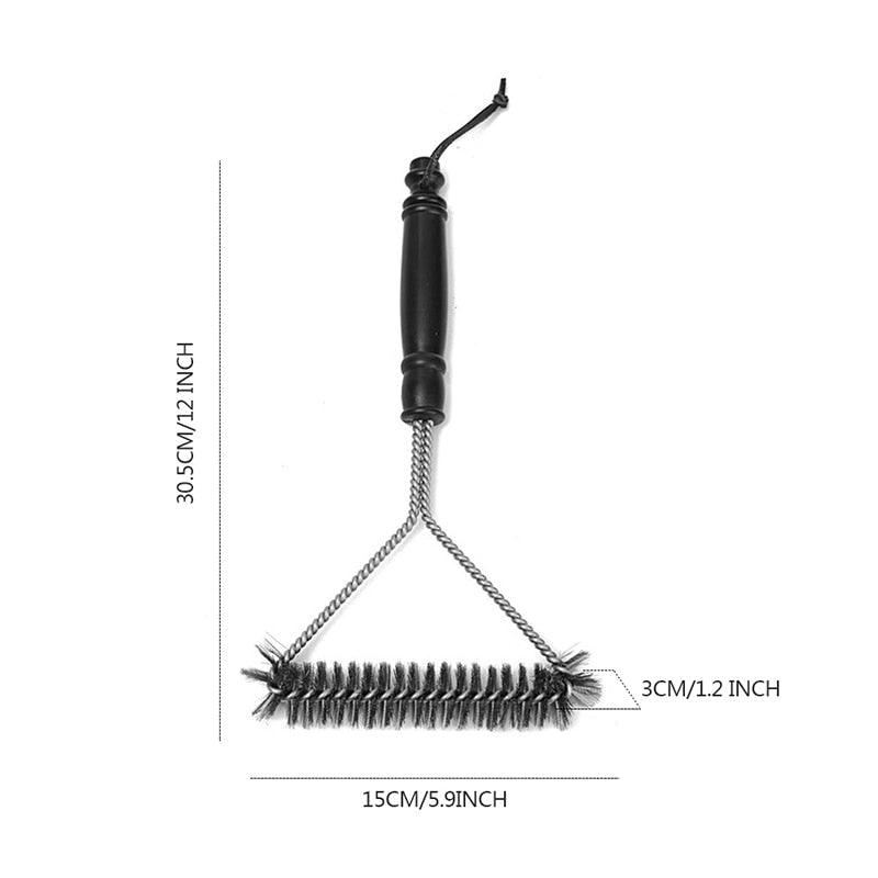 Kitchen Accessories BBQ Grill Brush and Scraper Barbecue Kit Cleaning Brush Stainless Steel Tools Wire Bristles Triangle BBQ Grill Cleaning Brush for Weber Gas Charcoal Porcelain Cast Iron & All Grilling Grates Accessories