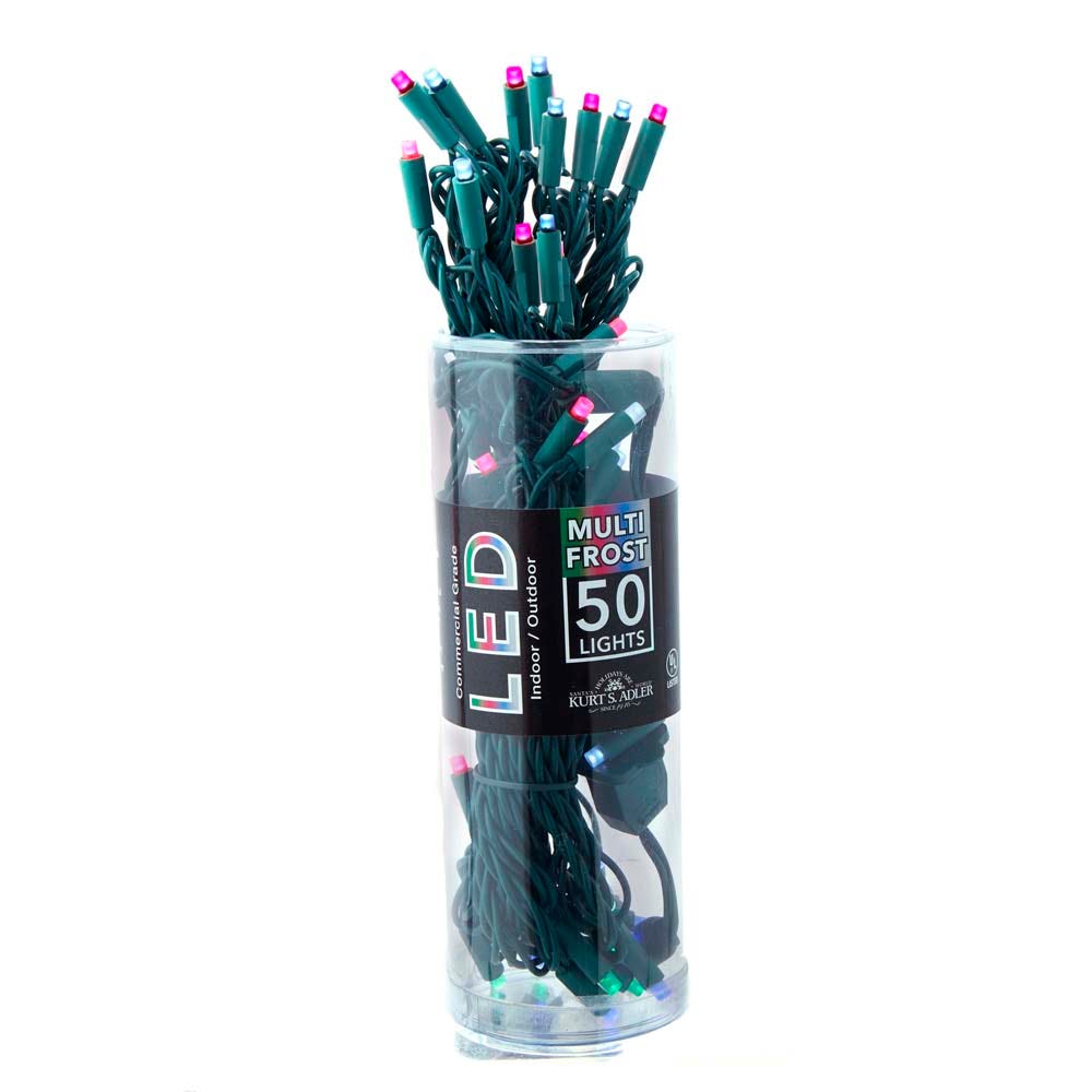 50-Light 5mm Multi-Color Frost LED Green Wire Light Set
