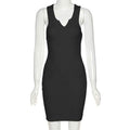 Kliou Cotton Sleeveless V-Neck Ladies Dress