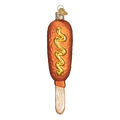Corn Dog Glass Ornament