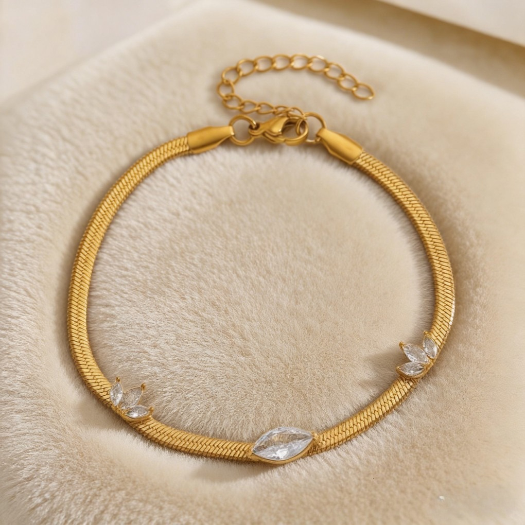 Trendy Snake Chain & Blade Bracelet Set