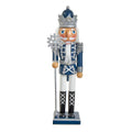 Blue and Silver 15" Nutcracker - Holding a Staff