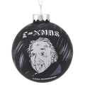 E=Xmas Albert Einstein Glass Christmas Ornament