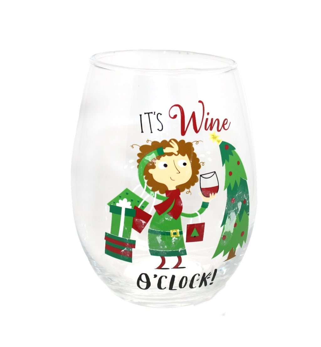 Holiday Wine Glass -