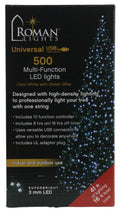 USB powered 500 Superbright LED (41 foot) Green Wire Multifunction Lights with Timer - Cool White