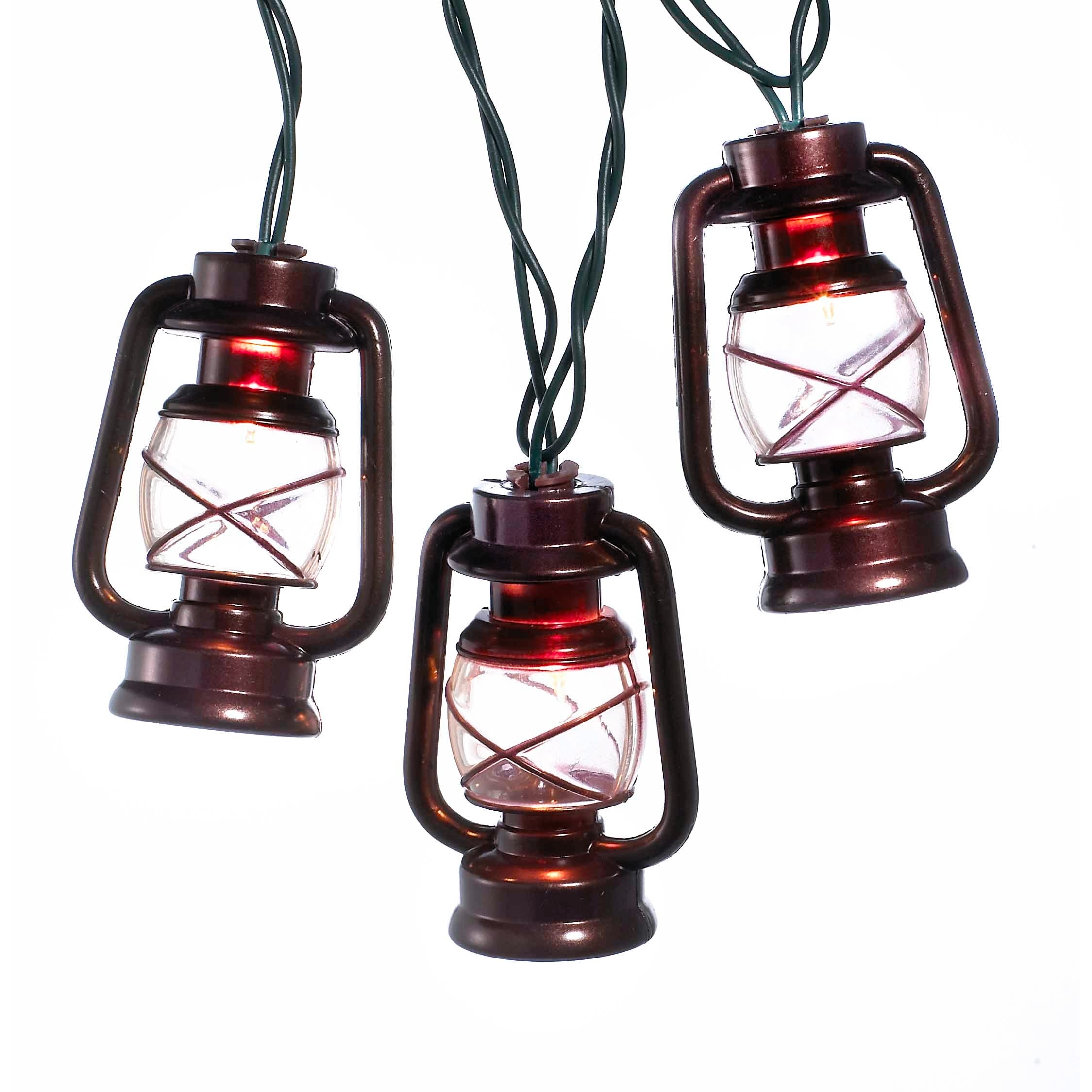 Ul 10-Light Brass Lantern Light Set