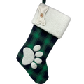 Plush Plaid Pet Stocking  Green Tartan