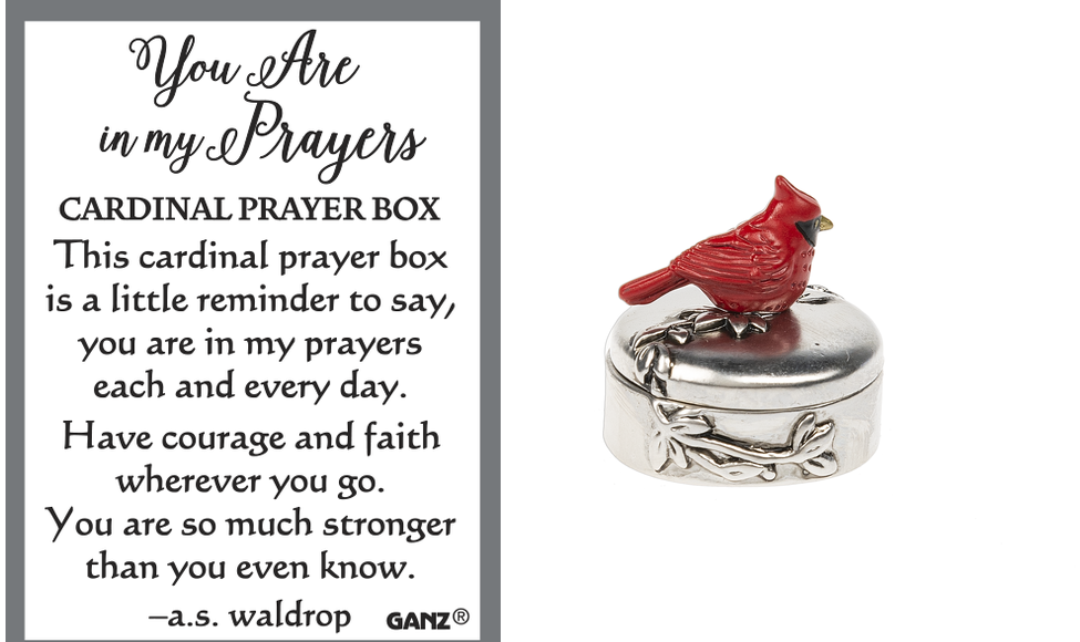 You Are in My Prayers Charm - Cardinal Prayerbox