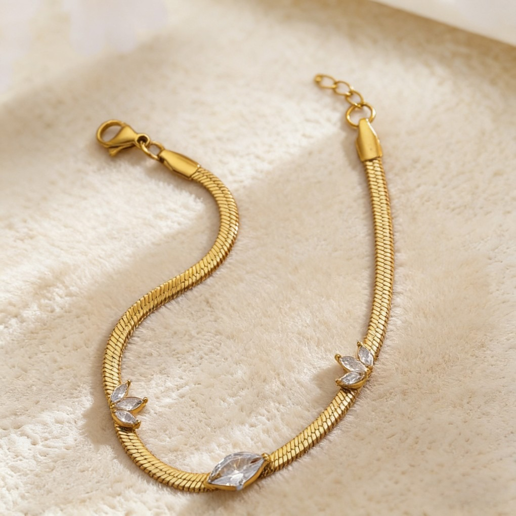 Trendy Snake Chain & Blade Bracelet Set