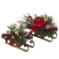 Holiday Sleigh with Floral Accent -