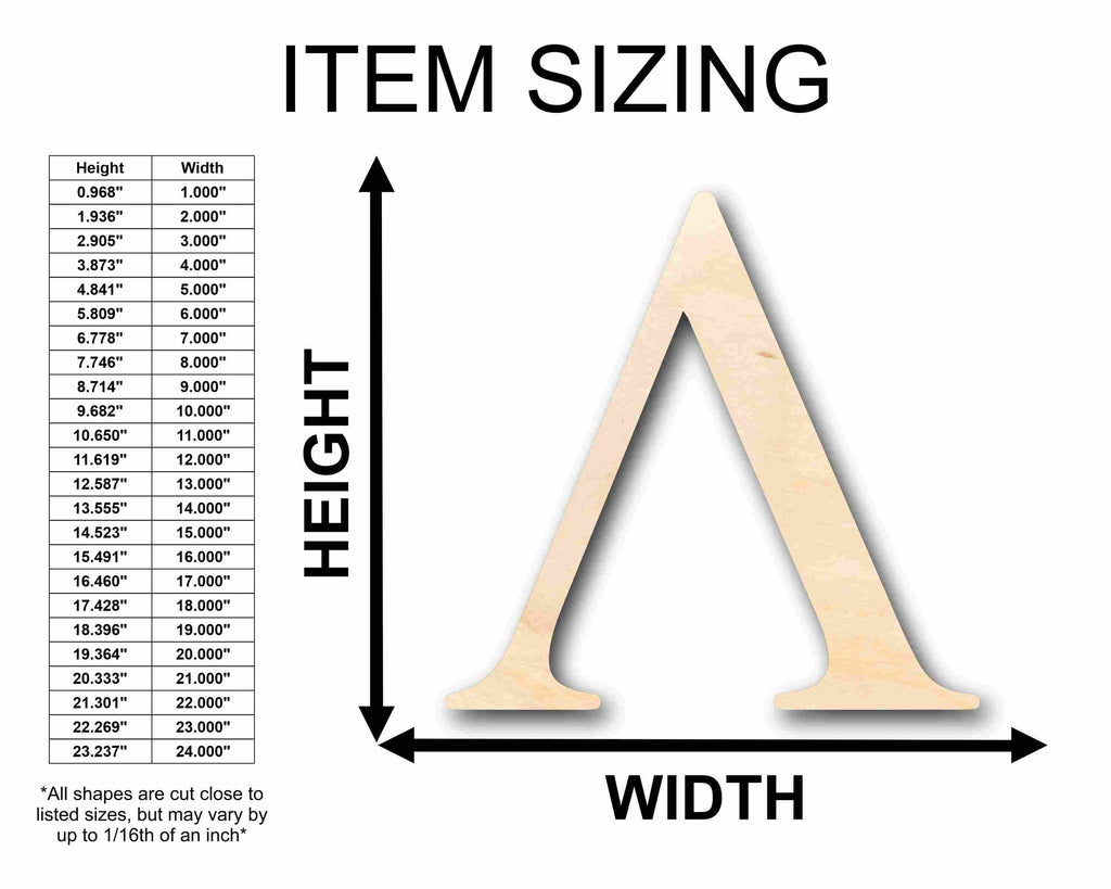 Unfinished Wood Lambda Silhouette - Craft- up to 46" DIY