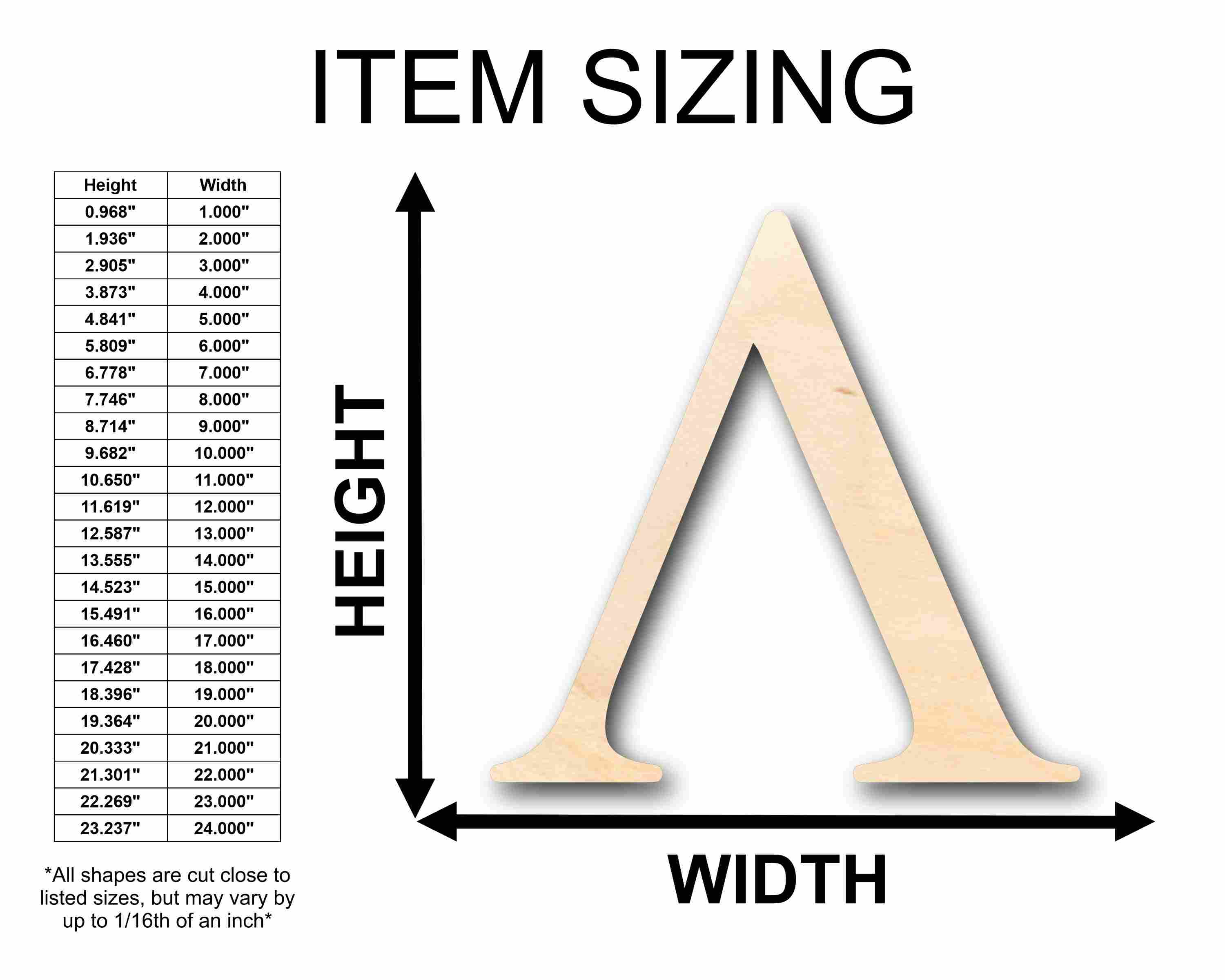 Unfinished Wood Lambda Silhouette - Craft- up to 46" DIY