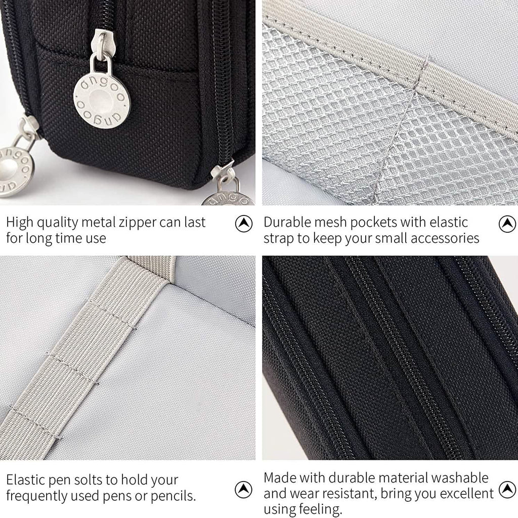 Large Capacity 3 Compartment Pouch Pencil Case