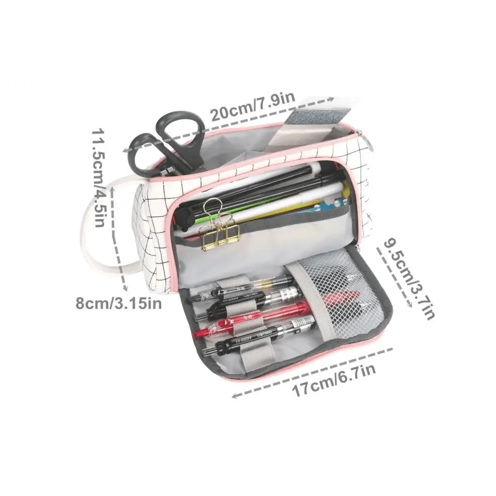 Large Capacity Big Simple Pencil Case For School Stylish Print High Quality Organizer Vintage Pencil Pouch