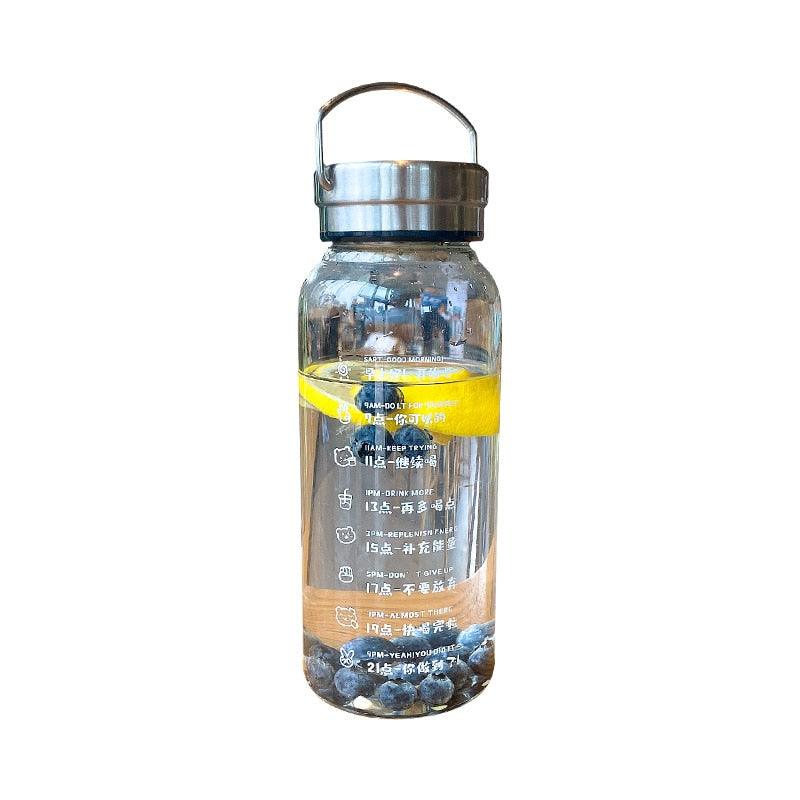 Large Capacity Water Bottle Transparent Milk Juice Cup Outdoor Travel Sport Portable Drinkware Tea Glass Bottle Glass Water Bottle Wide Mouth Stainless Steel Filter Attached lid Hydrating Sport Water